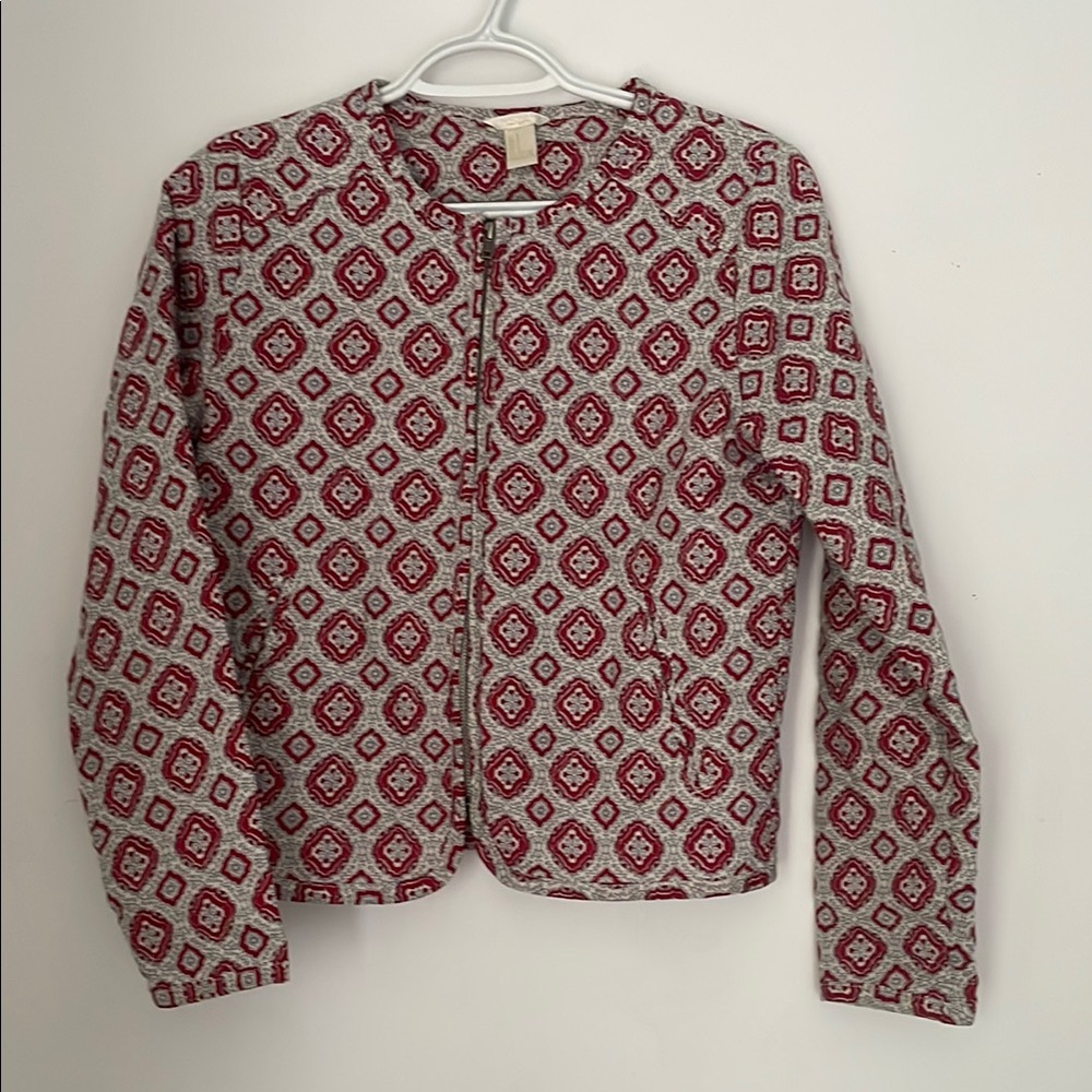 Forever 21 Red and Gray Patterned Blazer